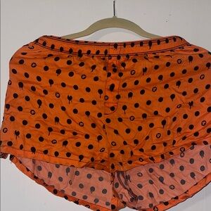 Victoria's Secret Orange and Black Polka Dot Athletic Shorts